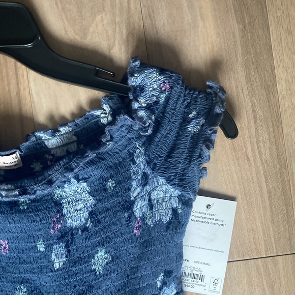 3/$33 So dress floral print off the shoulder smocked top boho long casual XS jr - Picture 15 of 17